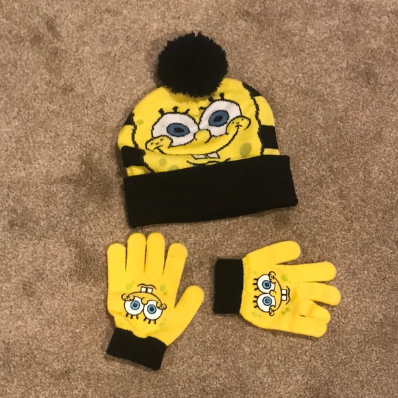 Nickelodeon Accessories 625 Spongebob Hat And Gloves Set Poshmark